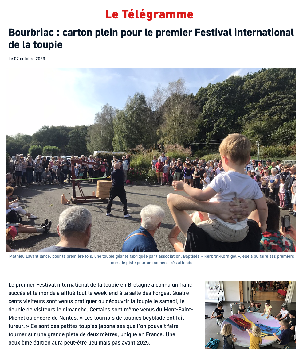 article telegramme bourbriac 2023 Association Wellouëj